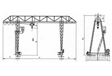 Truss Type Single Girder Hoist Gantry Crane drawing