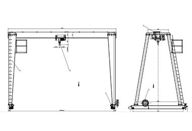 European style single girder gantry, economical hoist cranes solution