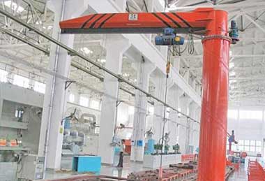Pillar jib cranewith combined box girder with I beam cantilever design- Motorized jib cranes for sale