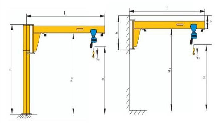 jib crane drawing for crane specification confirmation