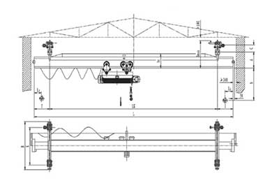 Underslung single girder overhead crane for sale