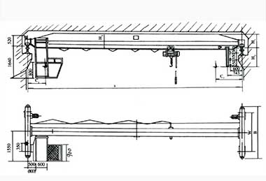 LD single beam overhead crane drawing for your reference