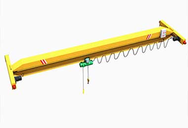 3 D presentation of single girder top running overhead crane 