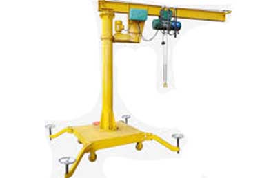 Portable jib crane design with electric wire rope hoist