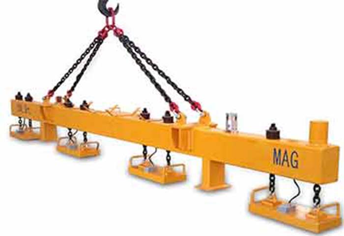 electromagnetic carrier-beam spreader for overhead crane