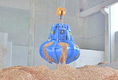 grab bucket double girder overhead cranee for waste recycling and sorting