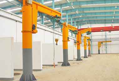 Free standing pillar jib crane for material handling