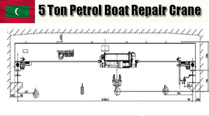 5 ton overhead travelling crane drawing for Maldives customer