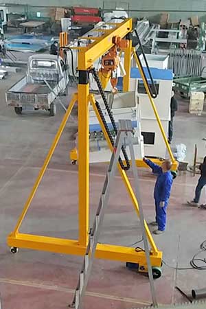 Electric motorized adjustable 5 ton portable gantry crane 