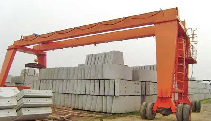 Rubber tyred gantry crane with double beam design