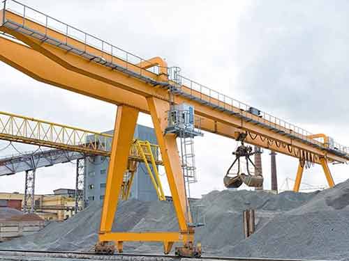 Grab bucket gantry crane with single girder crane design Grab bucket gantry crane with single girder crane design