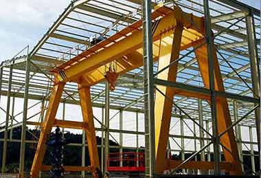 Double girder gantry crane with no cantilever 
