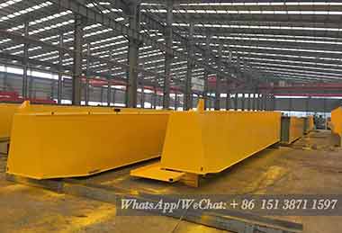 Painted main beams of electric double girder overhead crane for sale Ethiopia