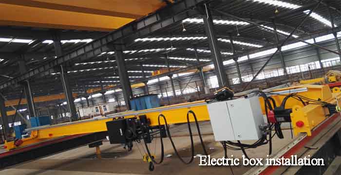 Electic box installed on one end of the main girder Electic box installed on one end of the main girder