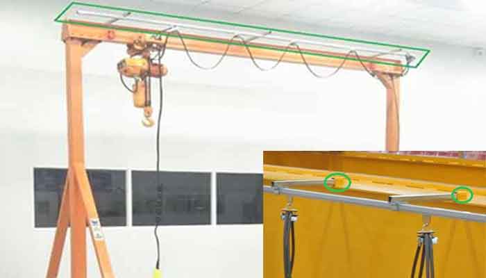 Small gantry crane festoon cable installation 