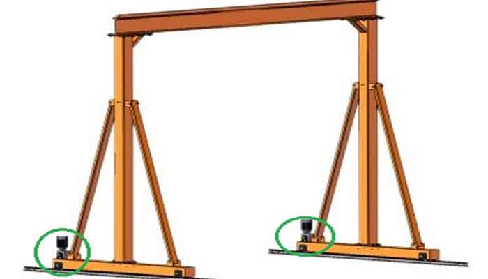 Gantry crane driving motor installation drawing 