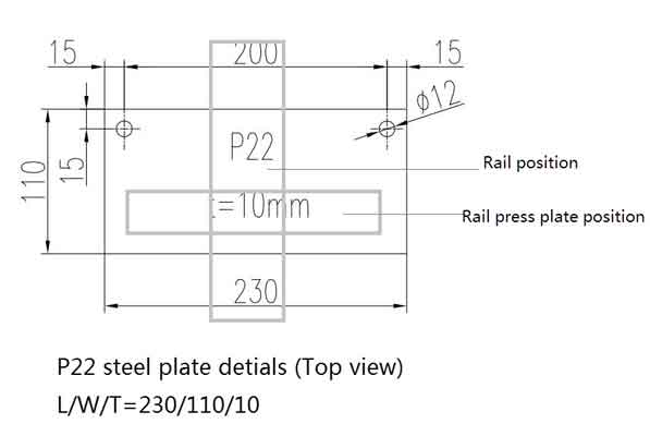 p22 gantry crane rail steel plate details