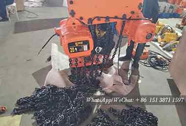 20 ton electric chain fall of hook mounted motorized chain block for sale Qatar