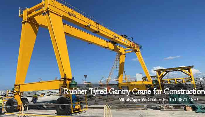 Rubber tyred gantry crane 30 ton for Tunnel construction at Changyi Airport Singapore