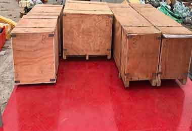 Electric hoists and main parts and components packed for delivery to Togo