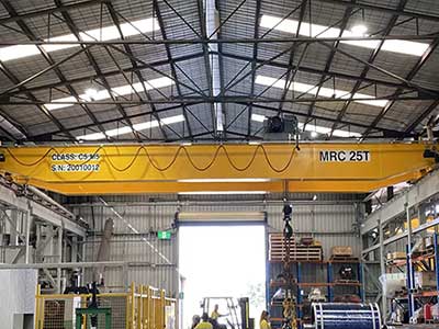 European style double girder overhead crane provide perfect lifting height 