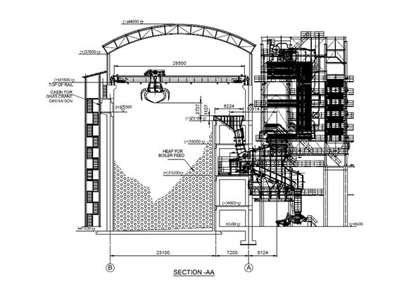 grab bucket overhead crane for waste handling crane