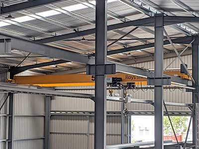 Steel Structures workshop withs single girder top running overhead cranes