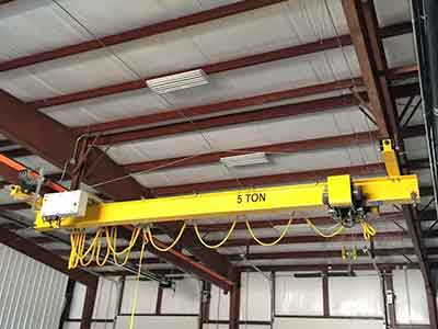 Steel structure mounted underhung bridge crane