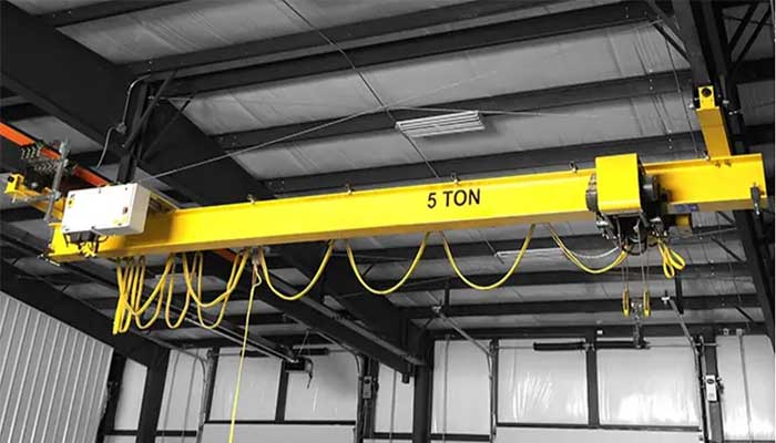 5 ton underslung bridge crane with single girder design 