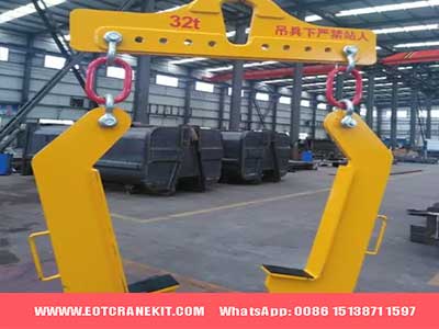32 ton double leg lifting device for horizontal steel coil handling overhead crane 