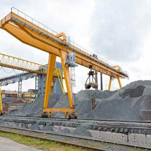 Clamshell grab bucket gantry crane for bulk material handling such as cement