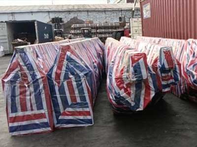 Main girder packed for delivery to Nigeria  Main girder packed for delivery to Nigeria