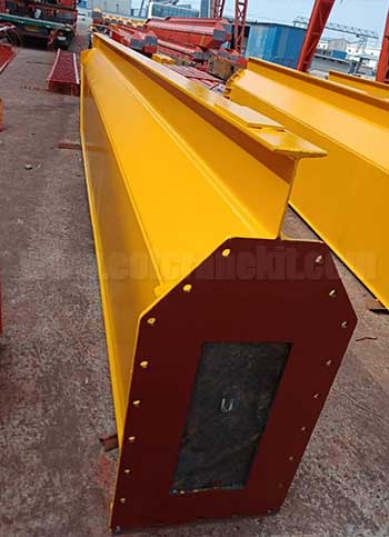 Main girder of underslung bridge crane 10 ton, typical girder design of Chinese underhung crane with U shaped box girder + I beam  Main girder of underslung bridge crane 10 ton, typical girder design of Chinese underhung crane with U shaped box girder + I beam