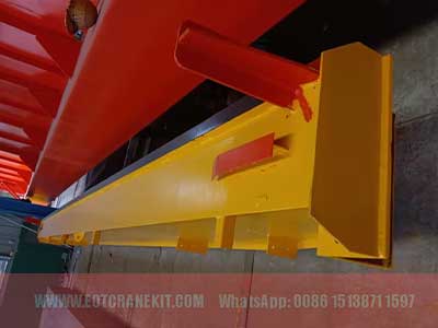 box girder and end carriages of main hook and auxiliary hook block overhead cranes