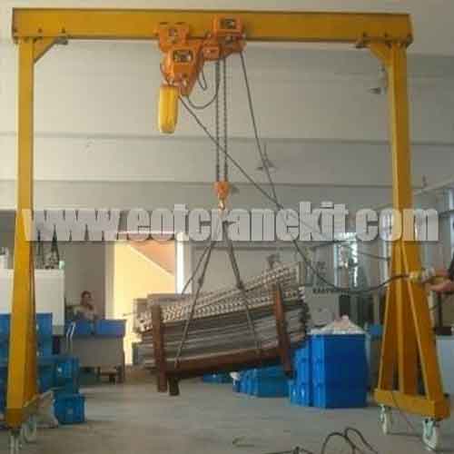 Adjustable Height Gantry Crane with Electric Chain Hoist :