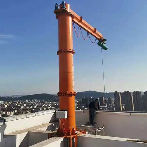 pillar mounted jib crane for limited space on roof top