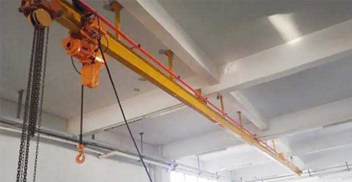 Ceiling mounted monorail hoist crane with straight monorail design 