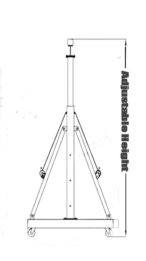Adjustable height design drawing of movable gantry crane 