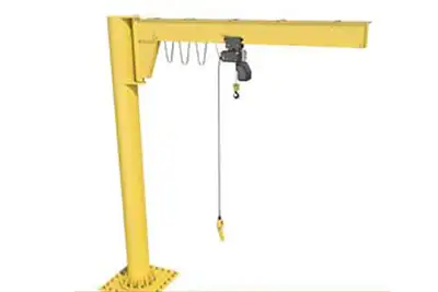 Jib crane for steel and metal handling in steel warehouse and storage yard