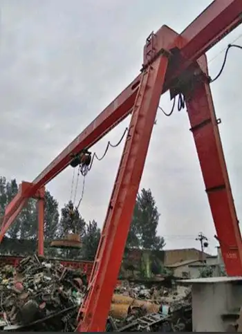 Single Girder Gantry Cranes for outdoor steel scrap stroage yard 
