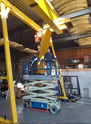 single girder goliath crane assembly 