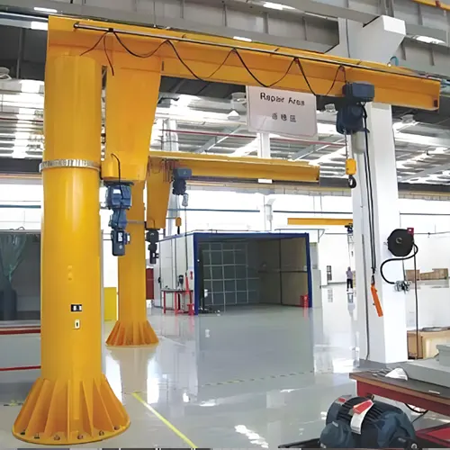 Freestanding Jib Cranes with Motorized Slewing Cantilever Design