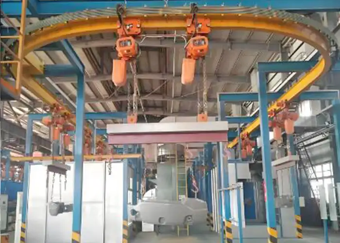 Freestanding Monorail Cranes with Curved Track: