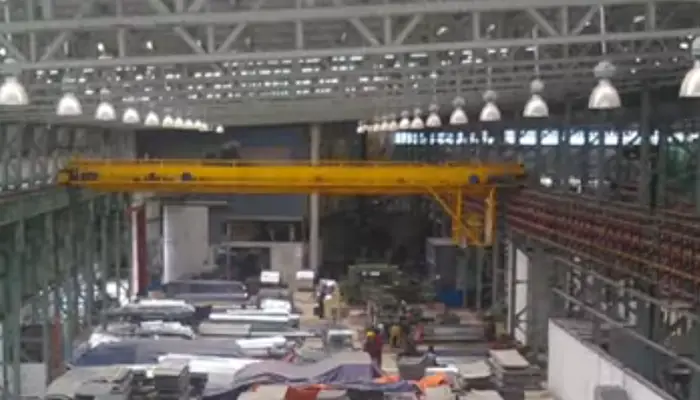 5. Double Girder Overhead Crane 10 Ton- Open Winch Design for Steel Mill Project Video 