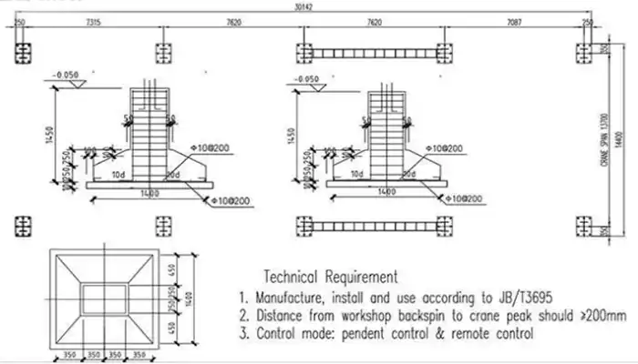 Double girder overhead crane for sale American drawing for your reference 