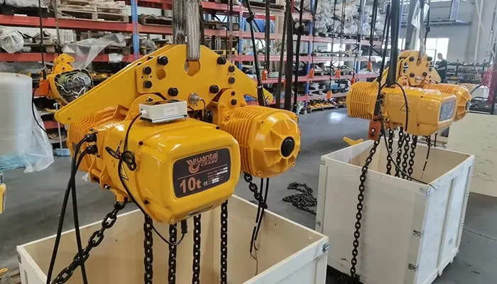 10 ton electric chain hoist for sale, packed into wooden cases 