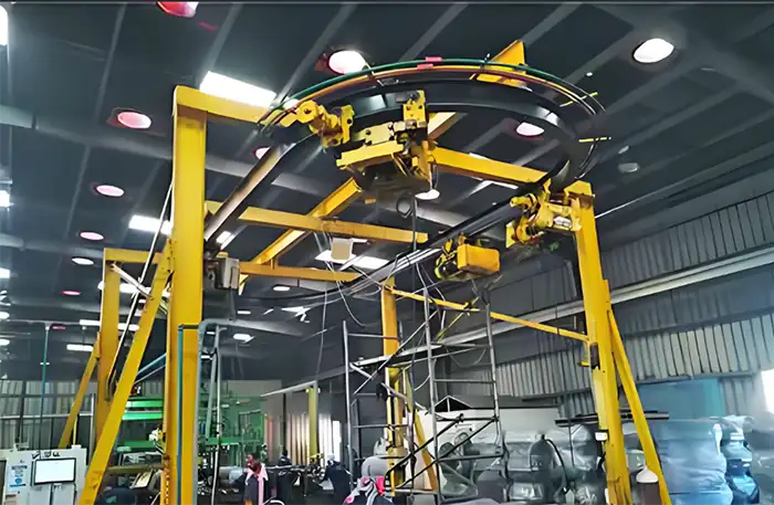 monorail electric hoist on curved rail and track for industrial use monorail electric hoist on curved rail and track for industrial use