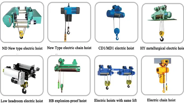 types of electric hoists for sale 