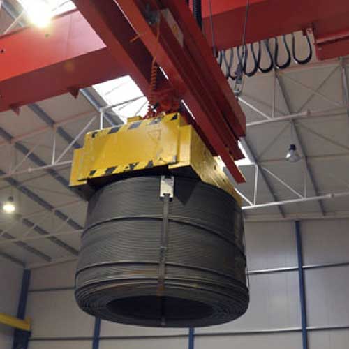 coil handling magnetic crane