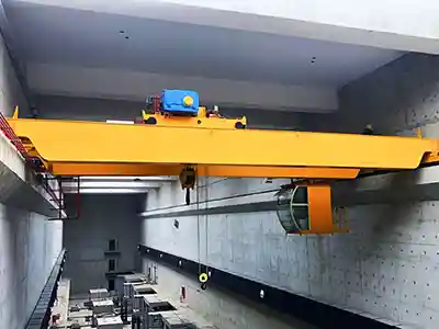 European style overhead crane double girder + main hook and auxiliary hook open winch trolley